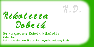 nikoletta dobrik business card